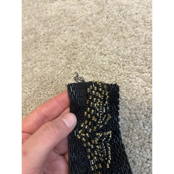 100% Silk Beaded Formal Halter Dress Size XS Statement Dress Glam Luxe - Picture 11 of 14